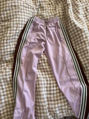 House of Sunny purple Track Pants with Brown Side Panels